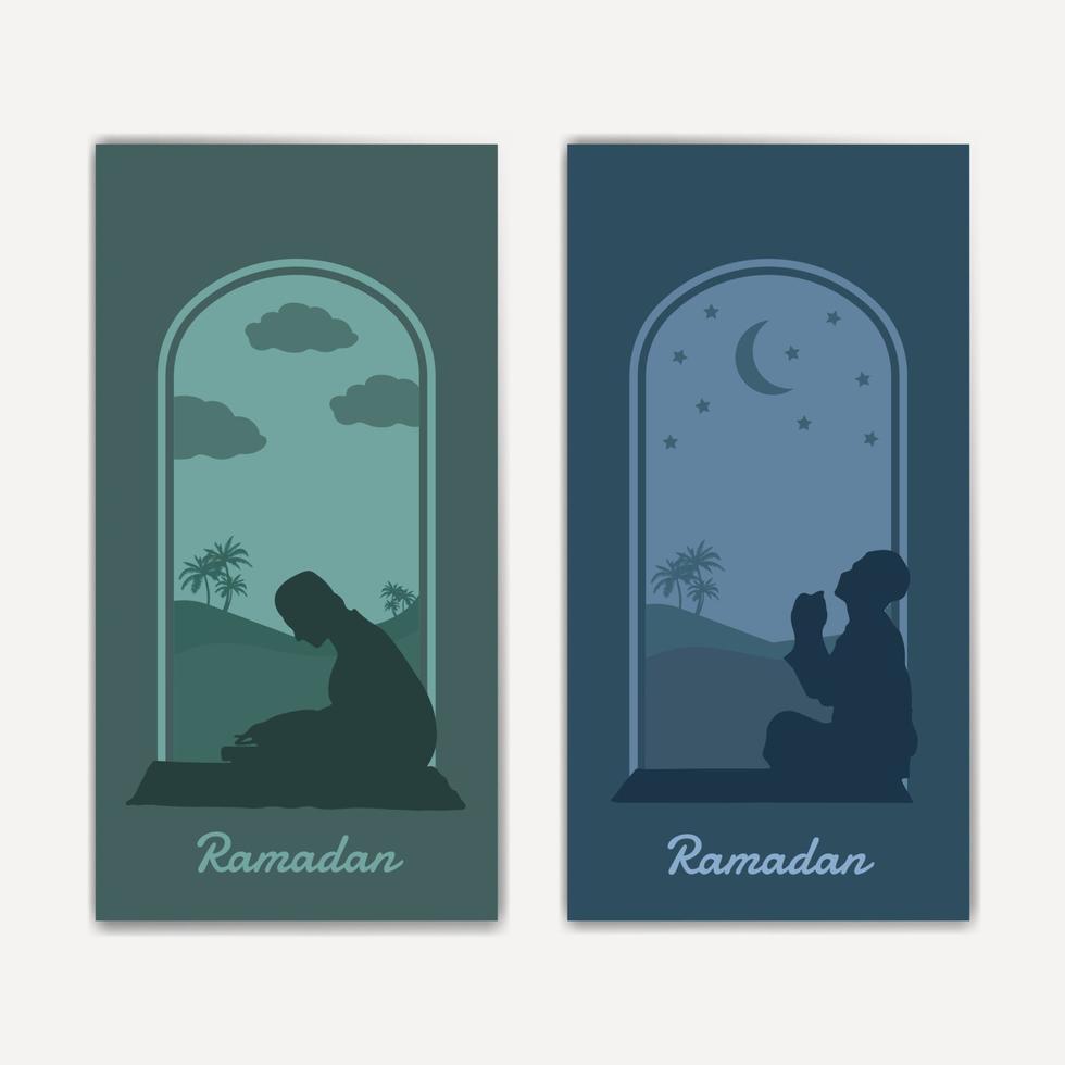 Ramadan Kareem. Islamic greeting card template vector