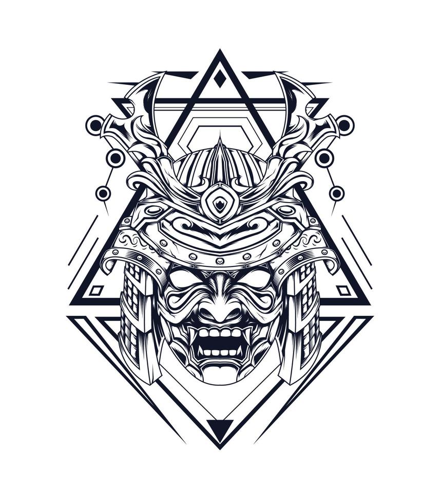 Bushido vector artwork black and white color