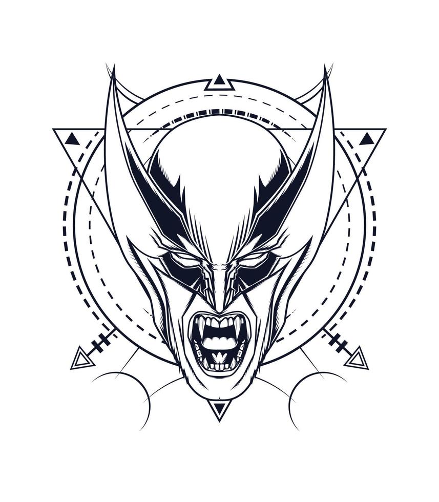 Monster man vector logo design template