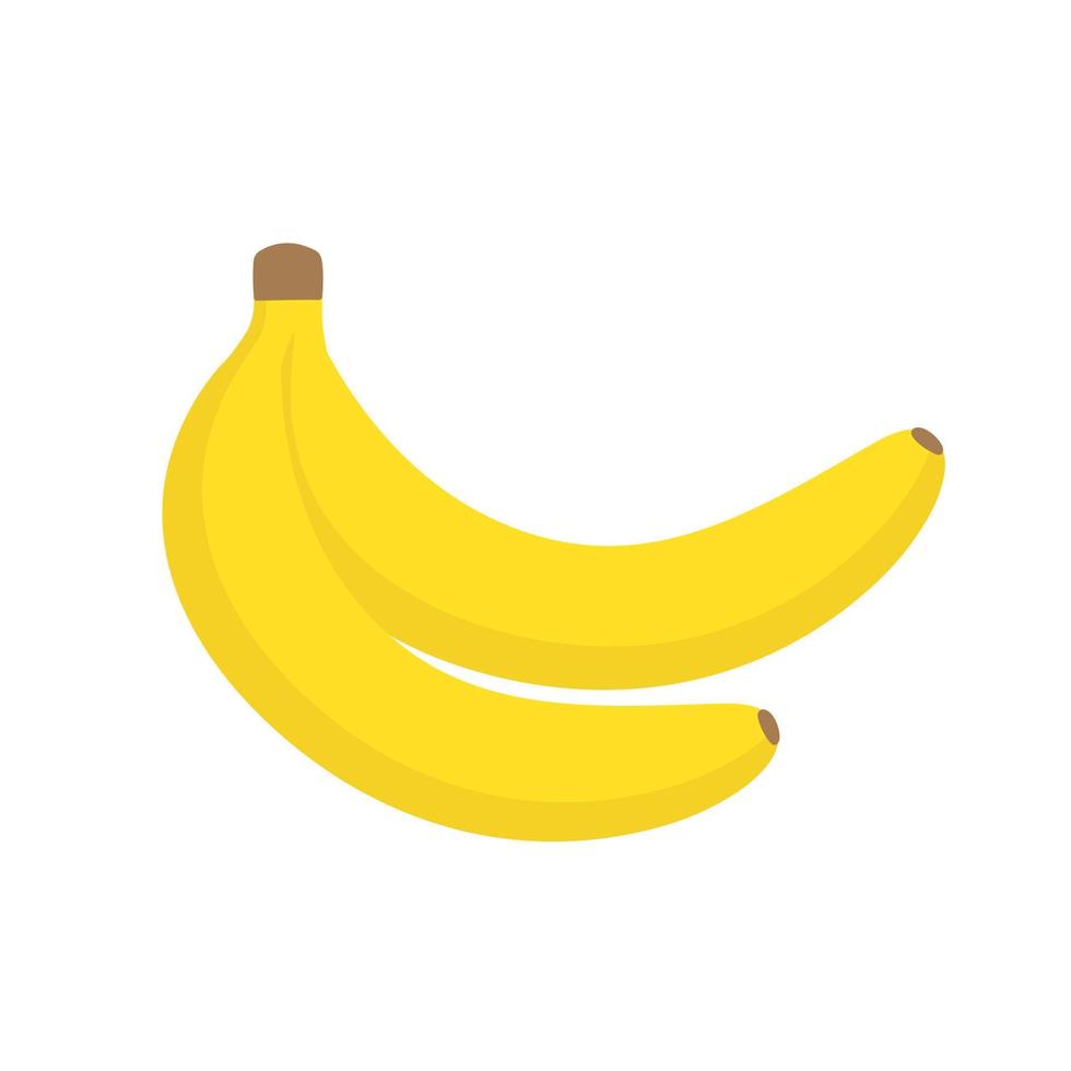 dos bananas en dibujos animados estilo aislado en blanco antecedentes vector