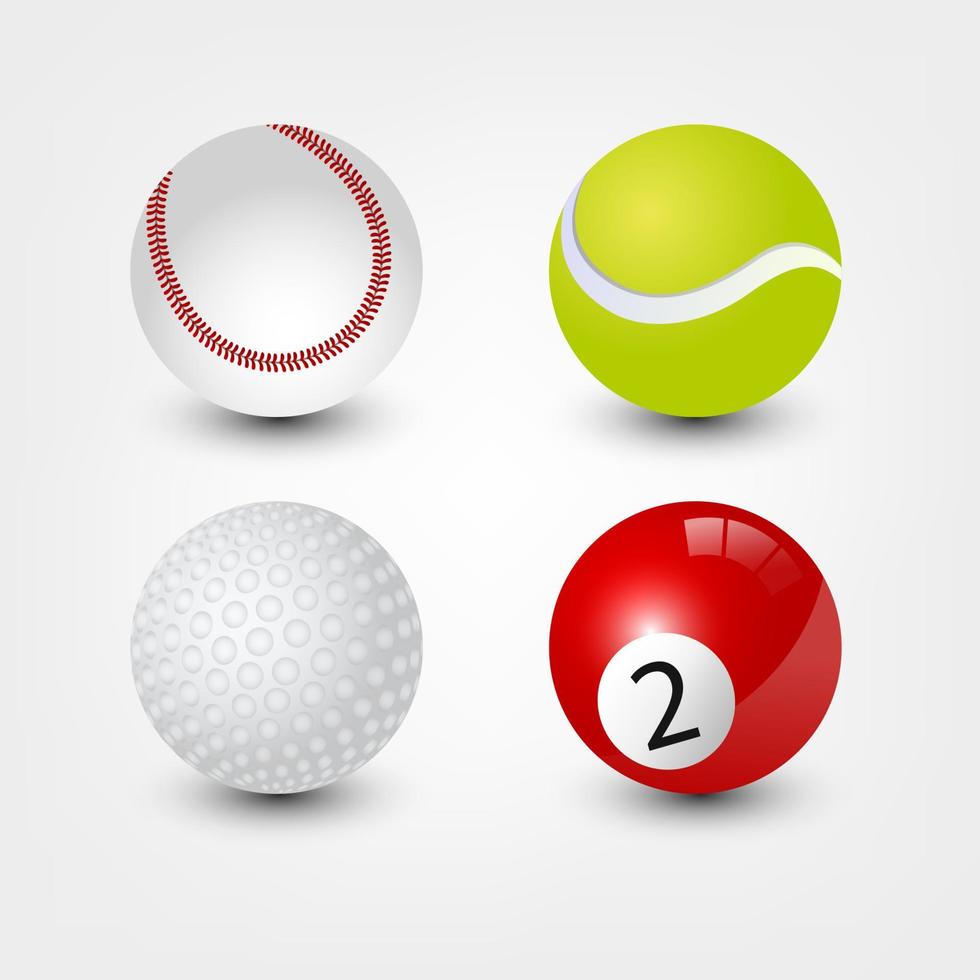 Sport Balls Set, Vector Illustration