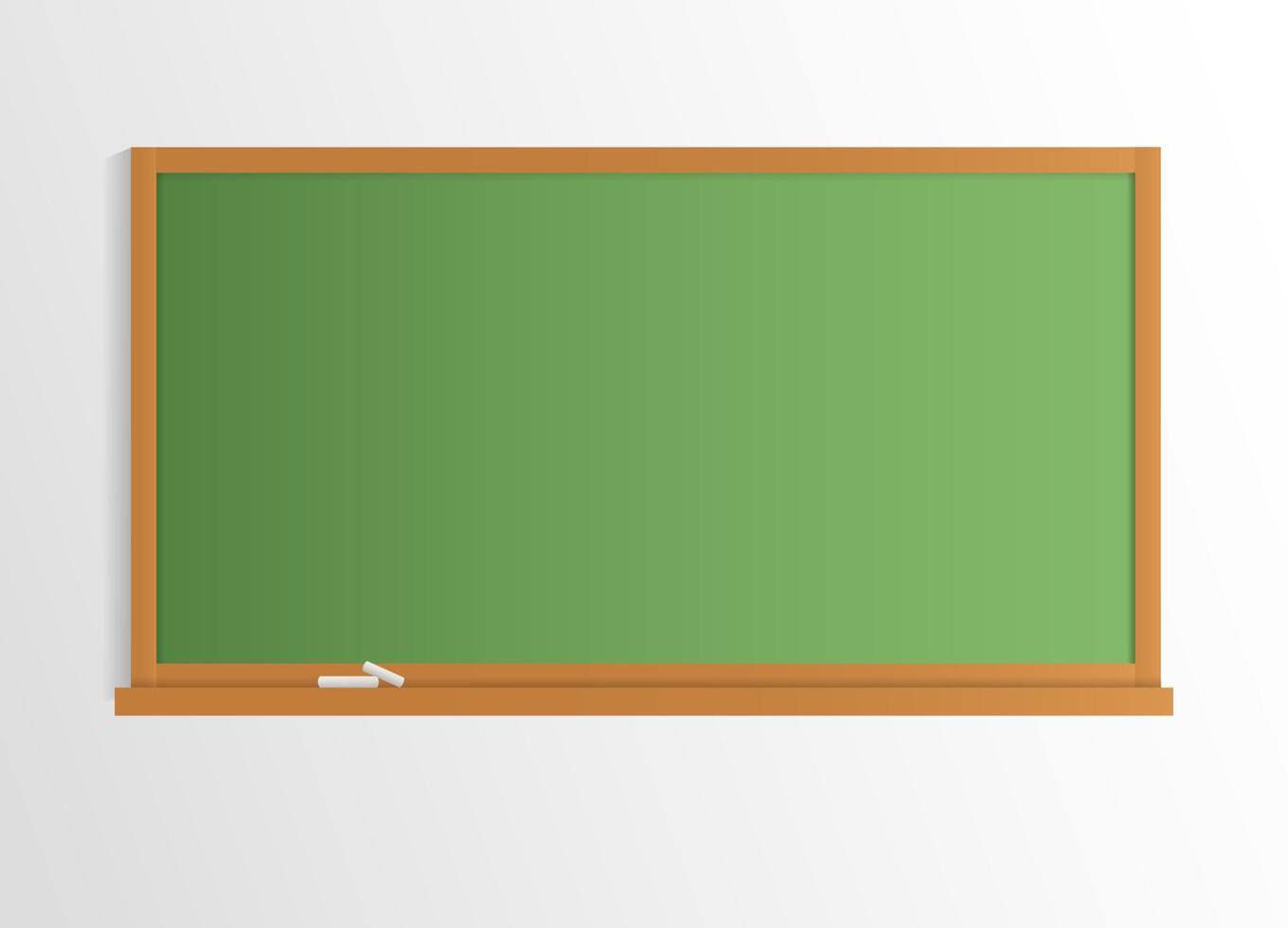 vacío verde tiza tablero fondo, vector ilustración