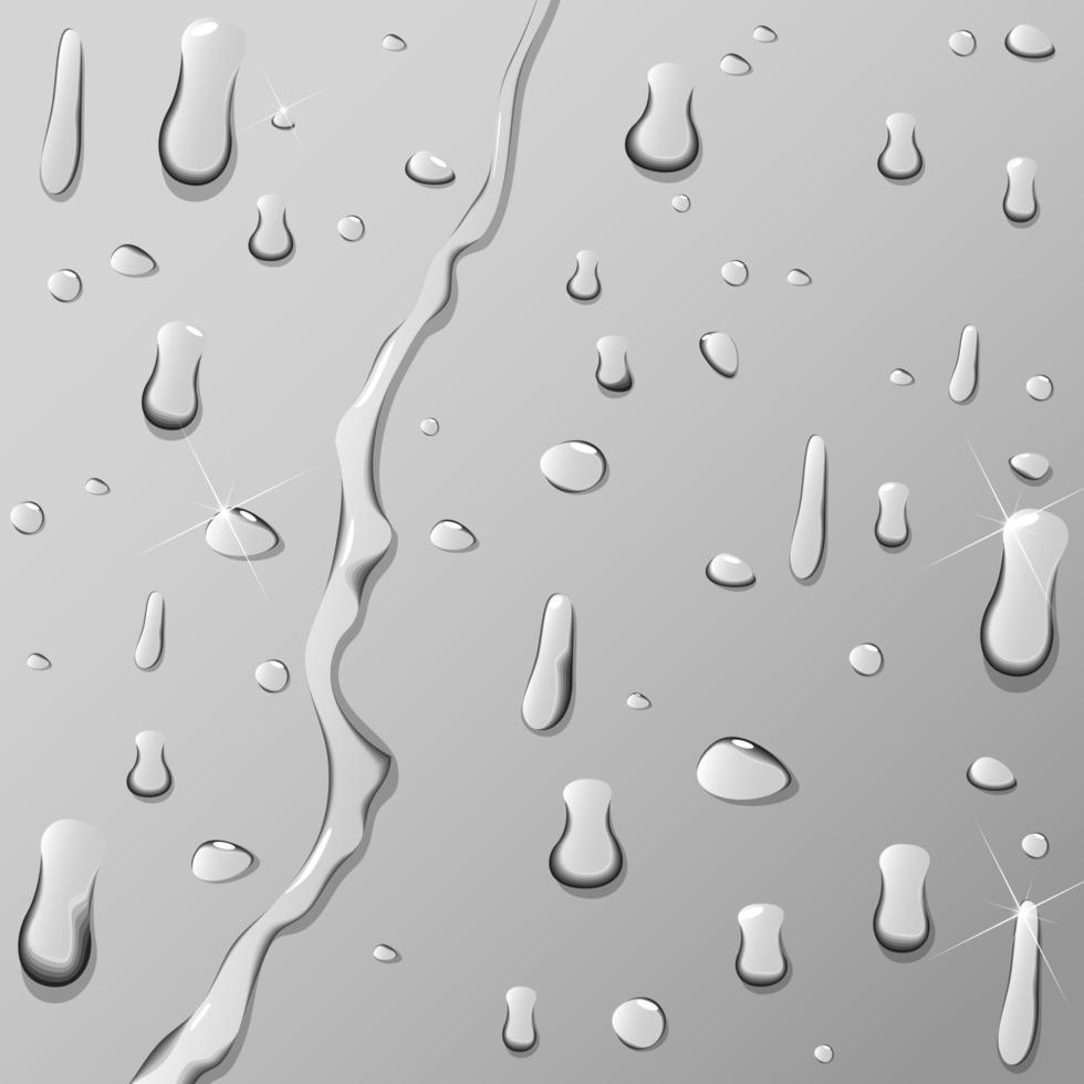 Water drop on grey background, Vector Illustration