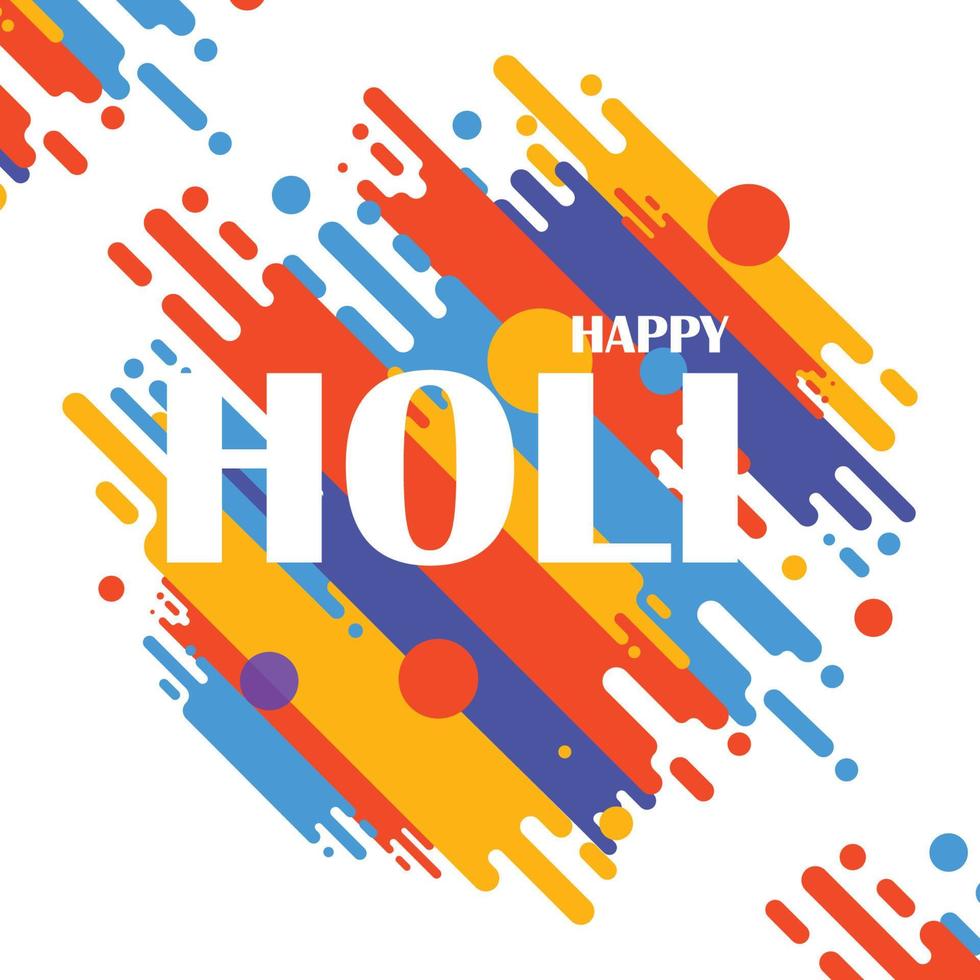 Happy holi Colorfull background with creative typography, and colors splash and spray vector