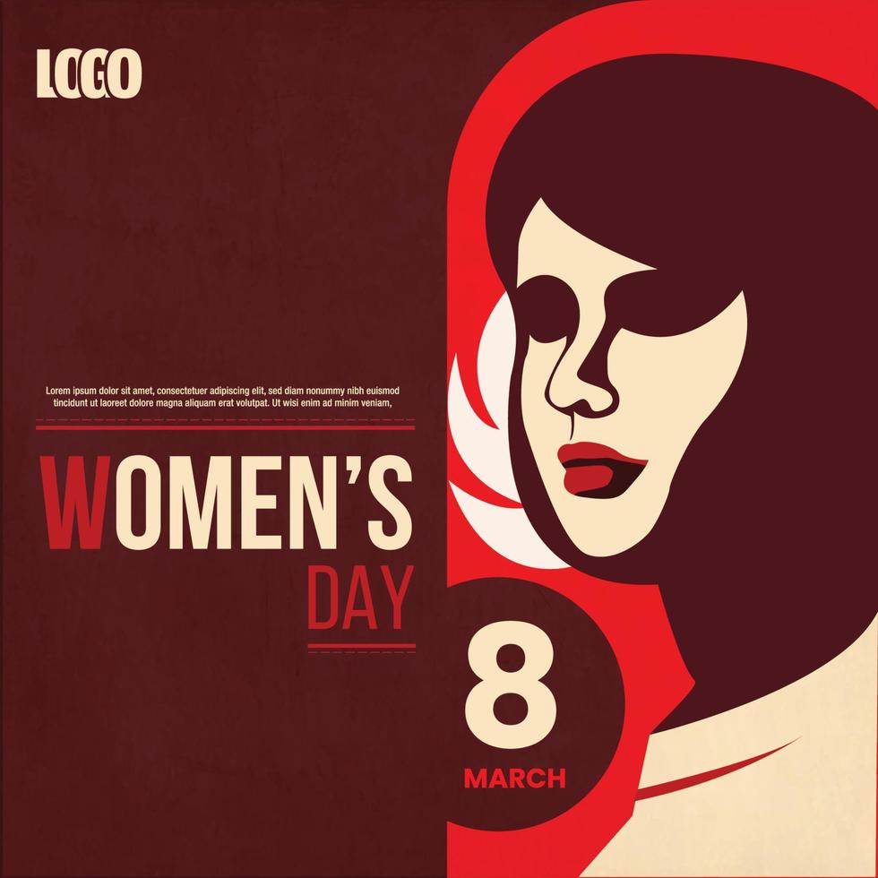 International women day post, with typography style, illustration vector