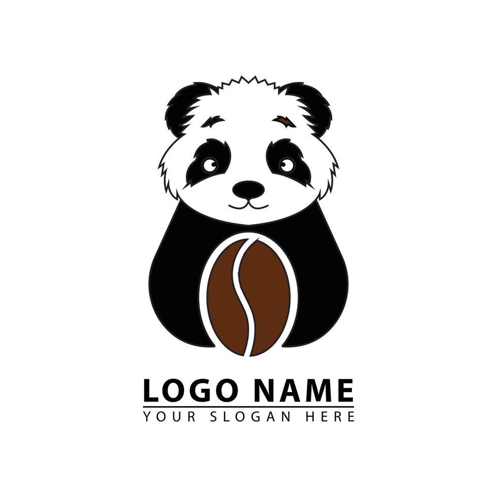 panda coffee vector logo icon