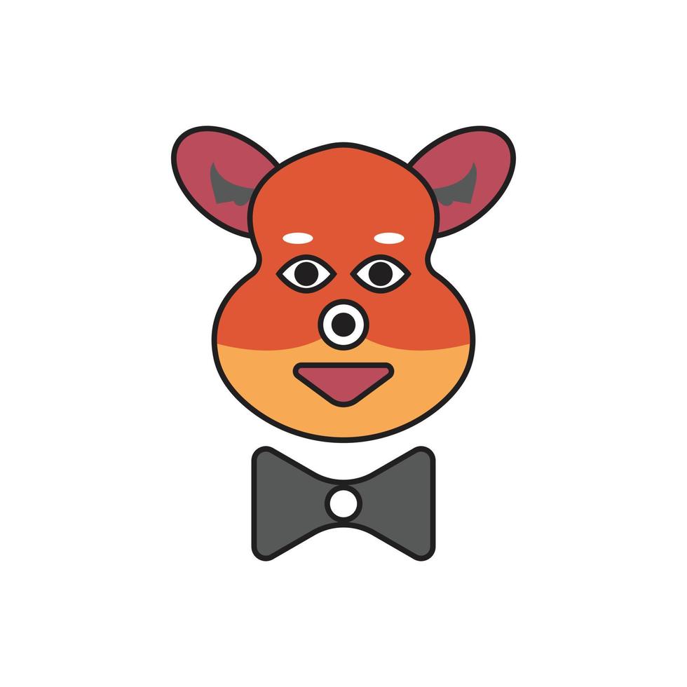 tie cat illustration vector logo icon.