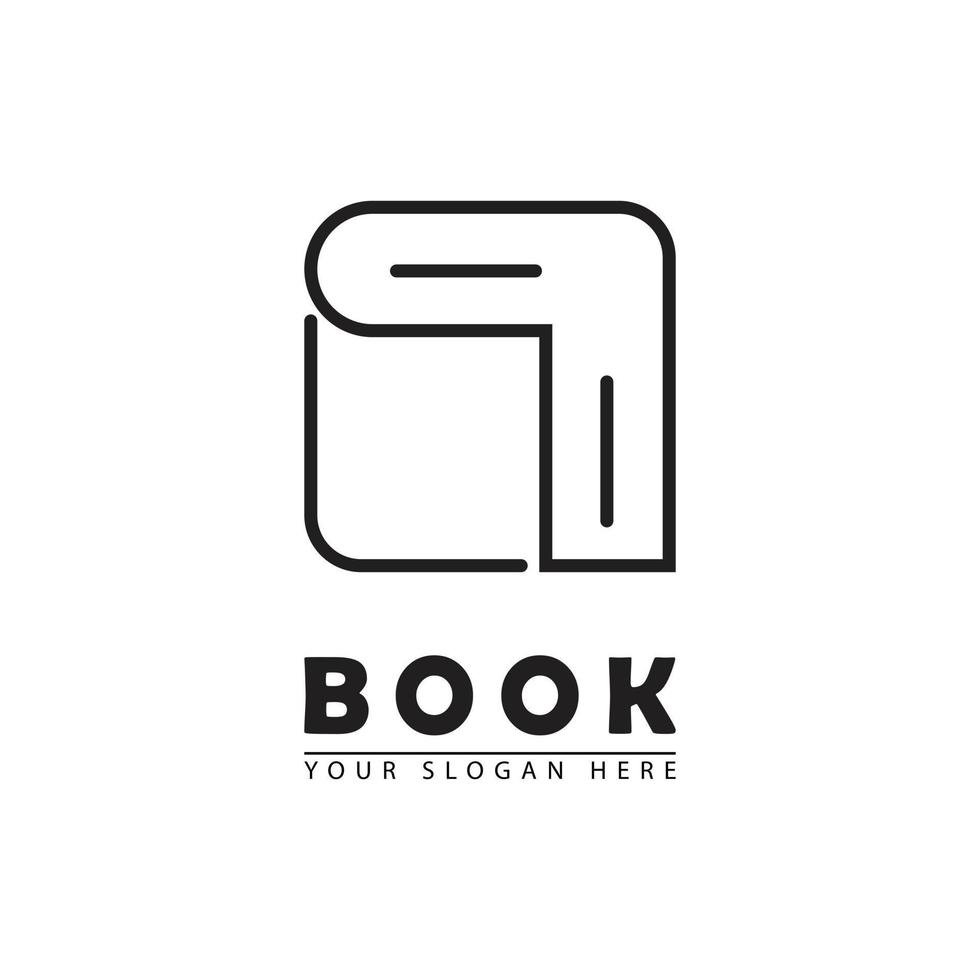 vector line shape book logo icon.