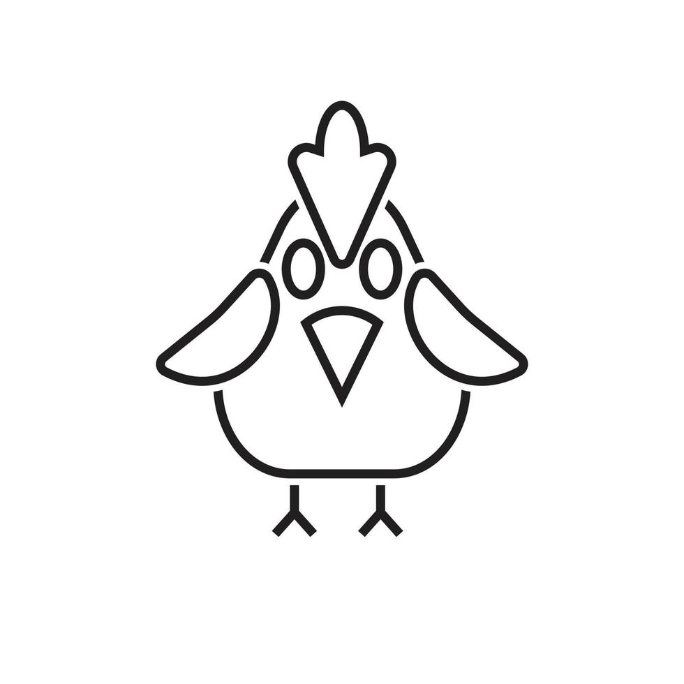 vector línea forma pollo logo icono.