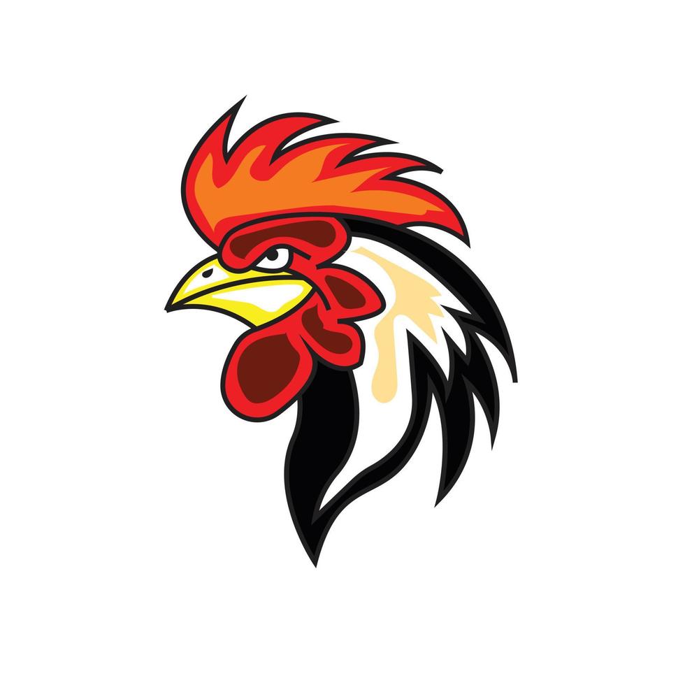 vector gallo cabeza logo icono.