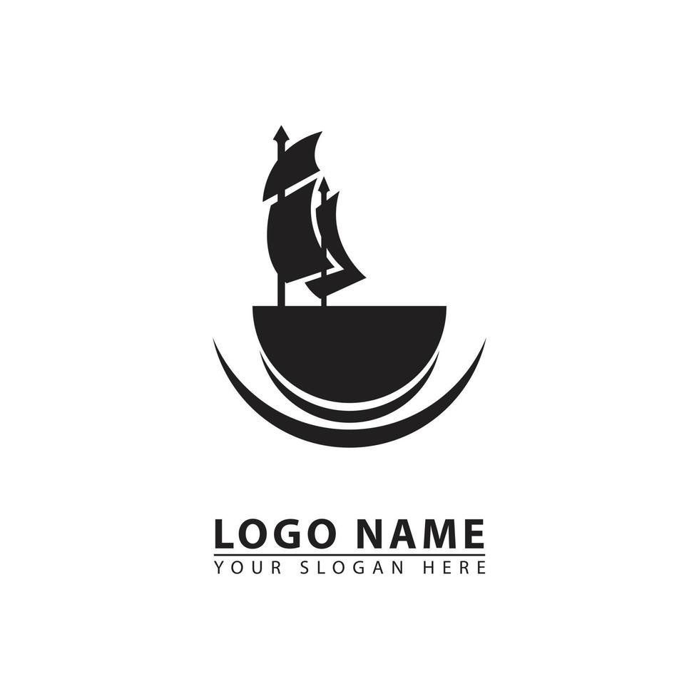 vector cruise ship and coffee cup logo icon.