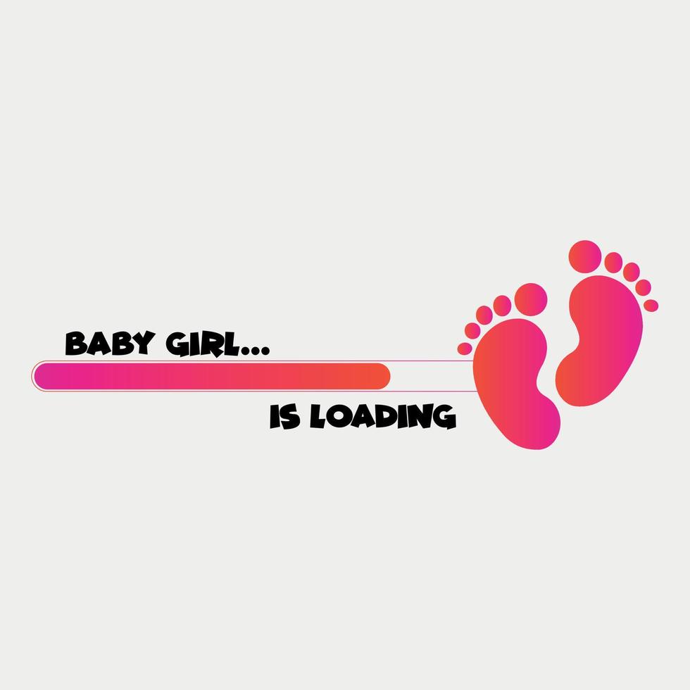 Baby Girl is Loading Design concept vector illustration