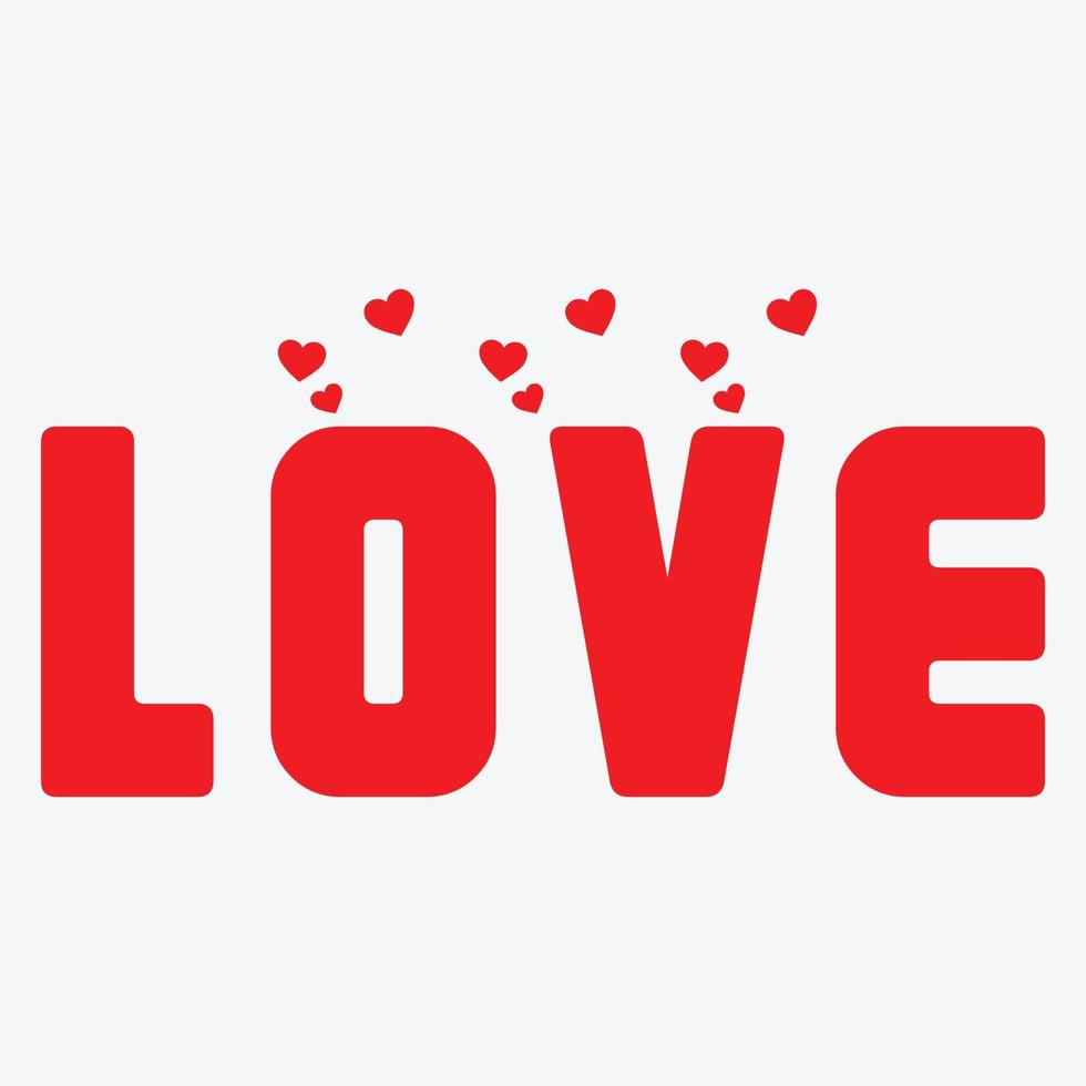 Love Lettering with hearts vector illustration