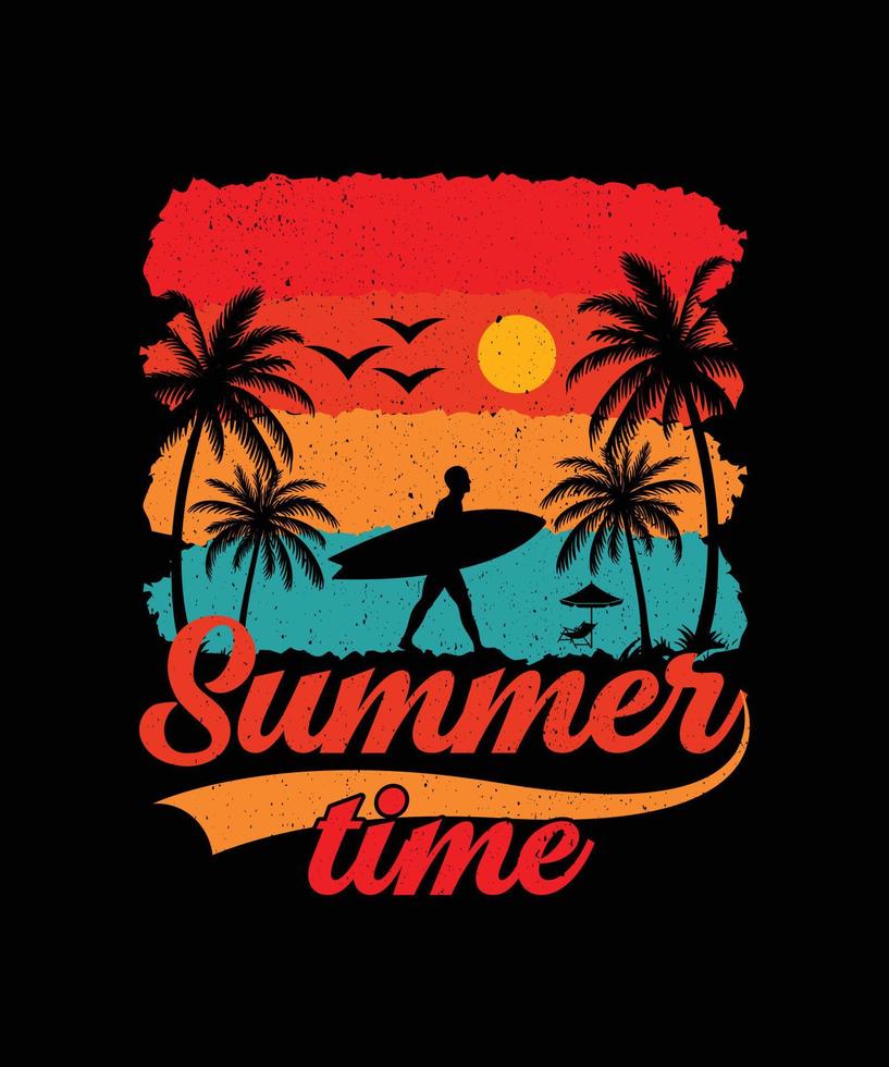 Summer Beach T-shirt Design vector