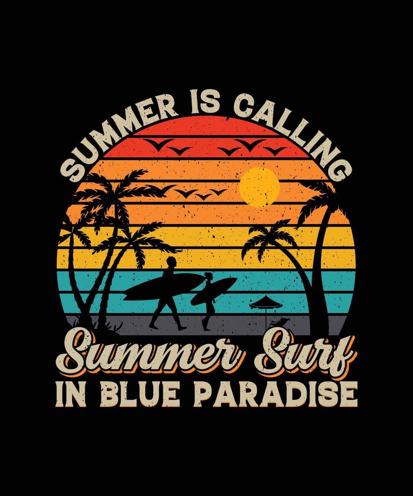 verano playa camiseta diseño vector
