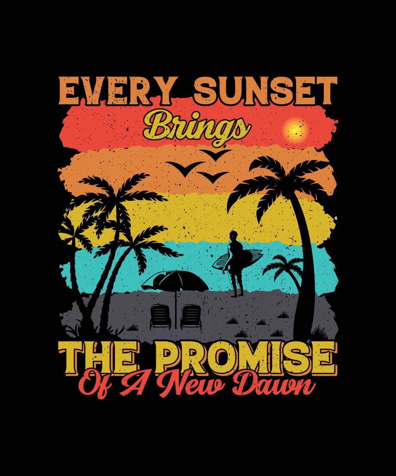 Summer Beach T-shirt Design vector