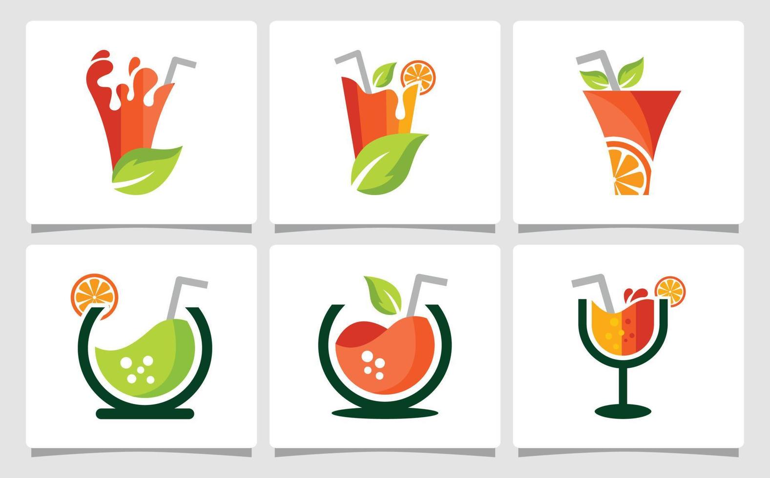 conjunto naranja jugo logo modelo diseño inspiración vector