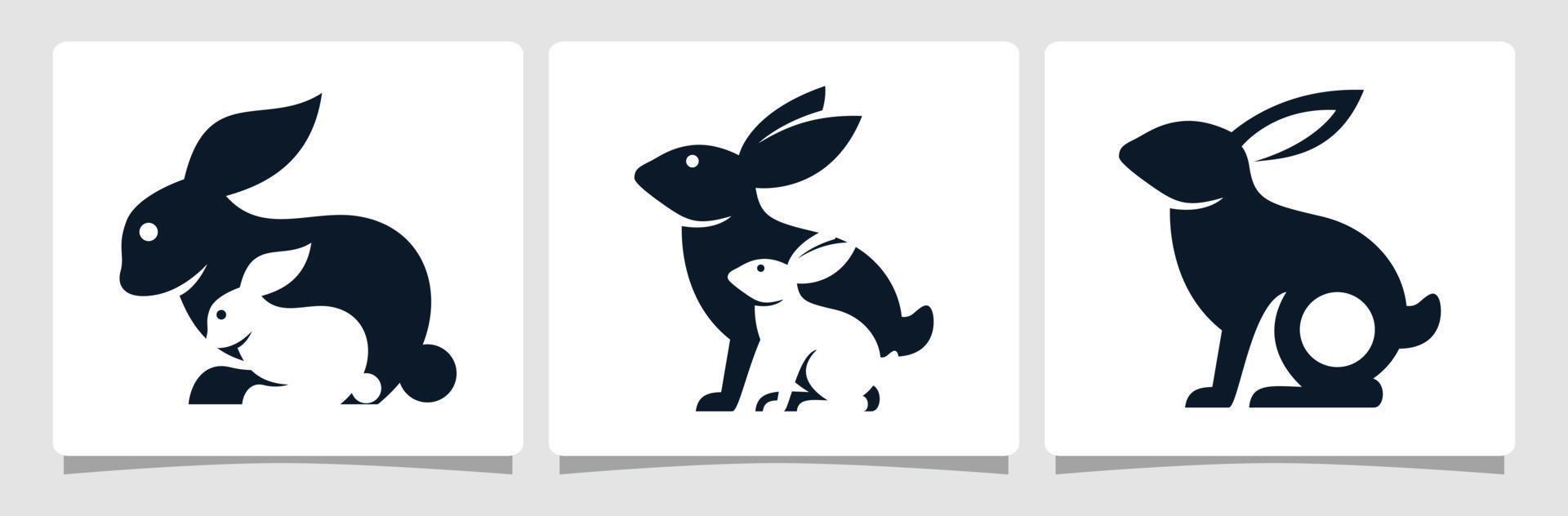 Set Rabbit Bunny Logo Template Design Inspiration vector