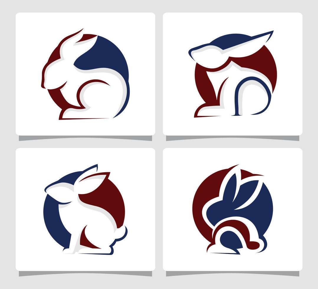 Set Rabbit Bunny Logo Template Design Inspiration vector