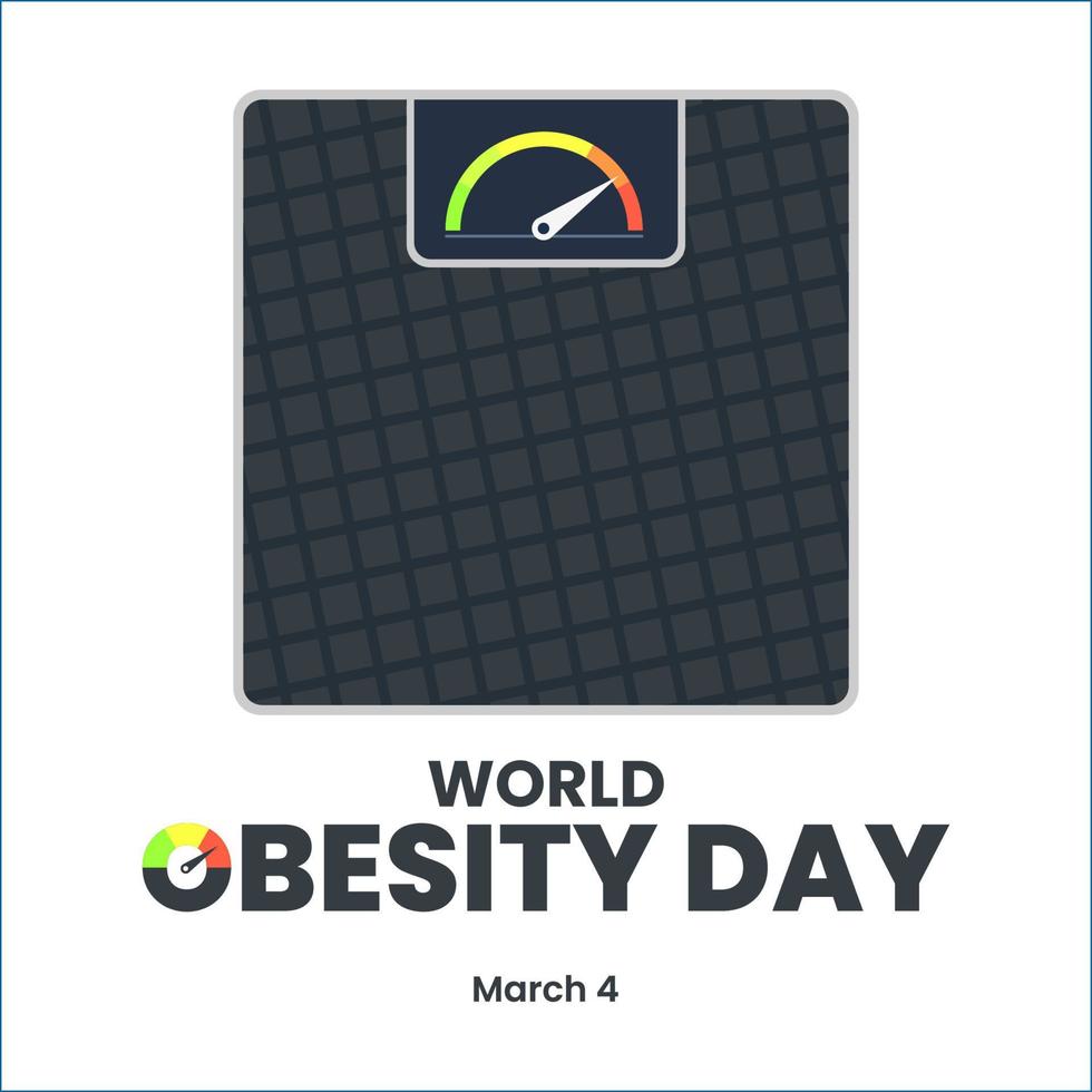 World Obesity Day Celebration Poster Event Vector Background Illustration Concept in March