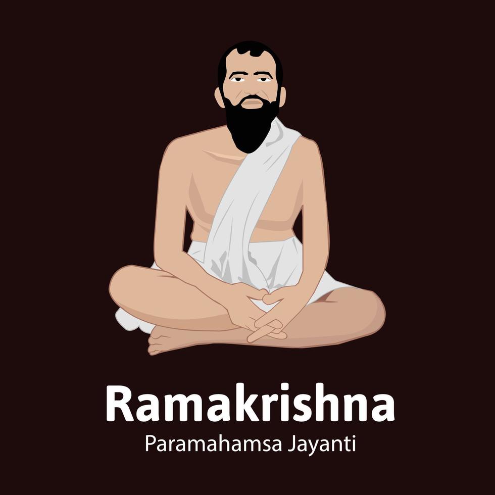 Ramakrishna Paramahamsa Jayanti Vector Illustration