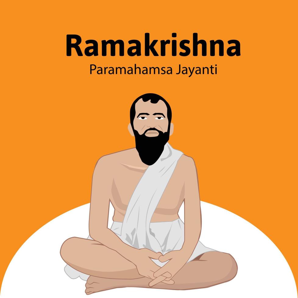 Ramakrishna Paramahamsa Jayanti Vector Illustration