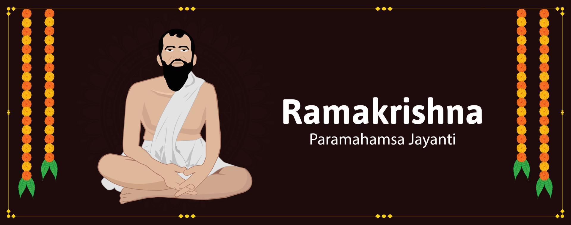 Ramakrishna Paramahamsa Jayanti Vector Illustration
