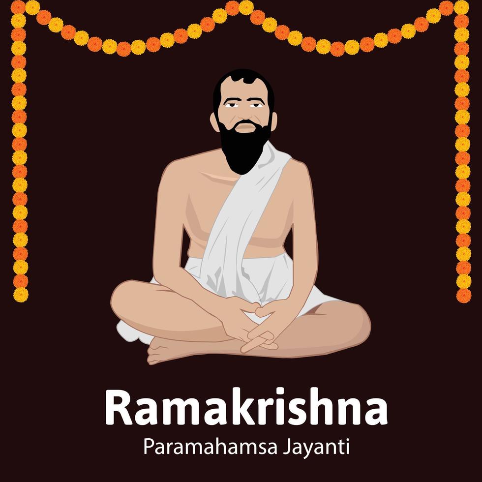 Ramakrishna Paramahamsa Jayanti Vector Illustration