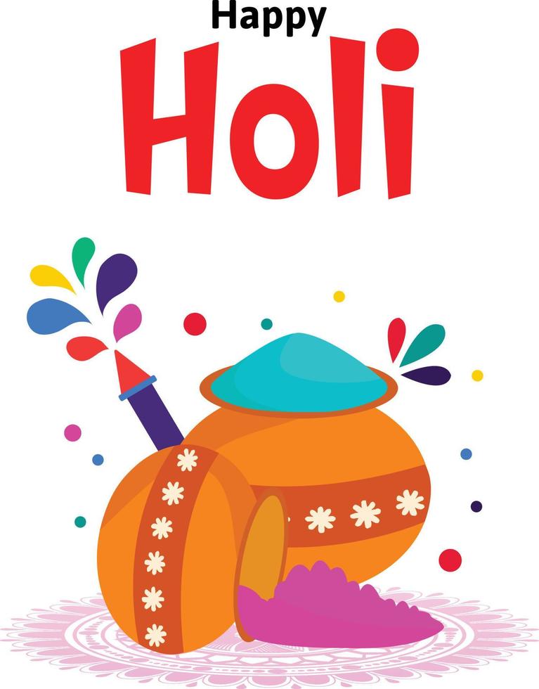 Happy Holi Festival Of Colors Indian Festival Celebration Vector Illustrations