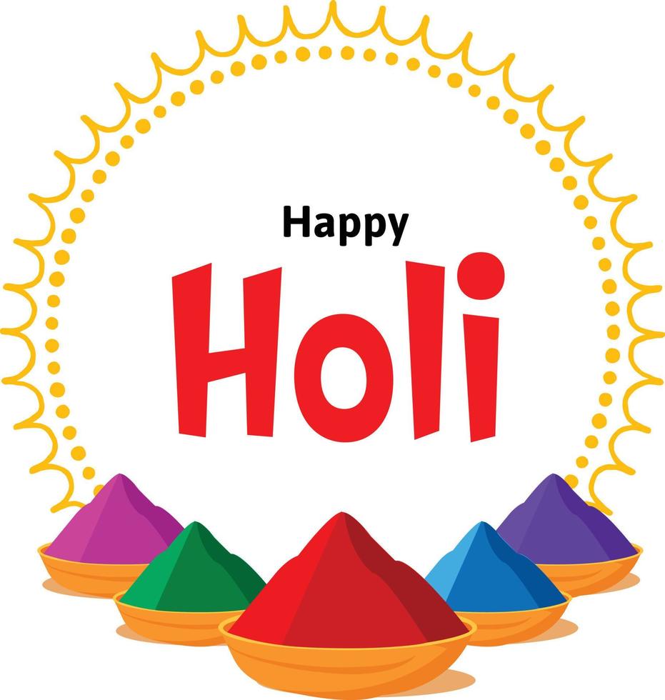 Happy Holi Festival Of Colors Indian Festival Celebration Vector Illustrations