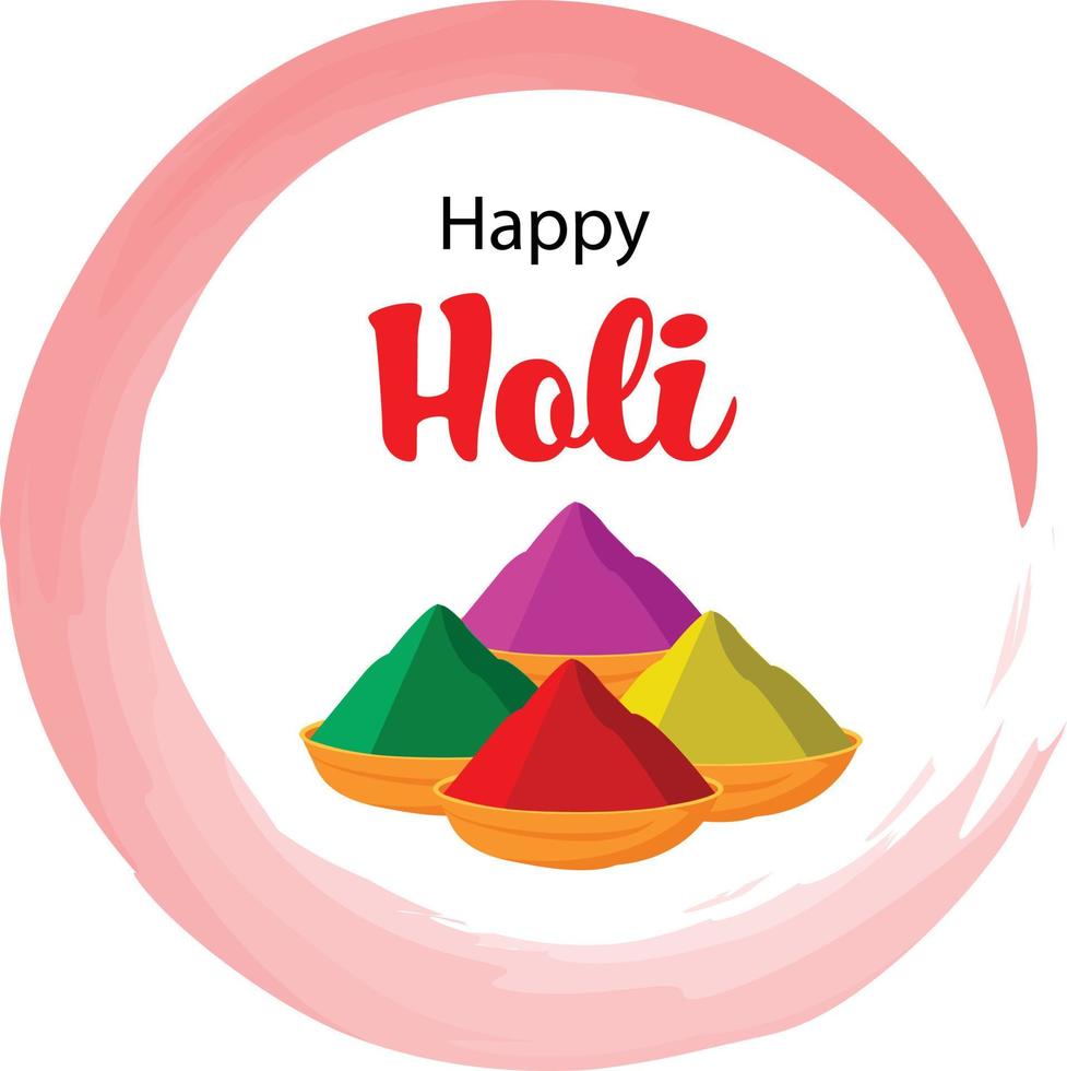 Happy Holi Festival Of Colors Indian Festival Celebration Vector Illustrations