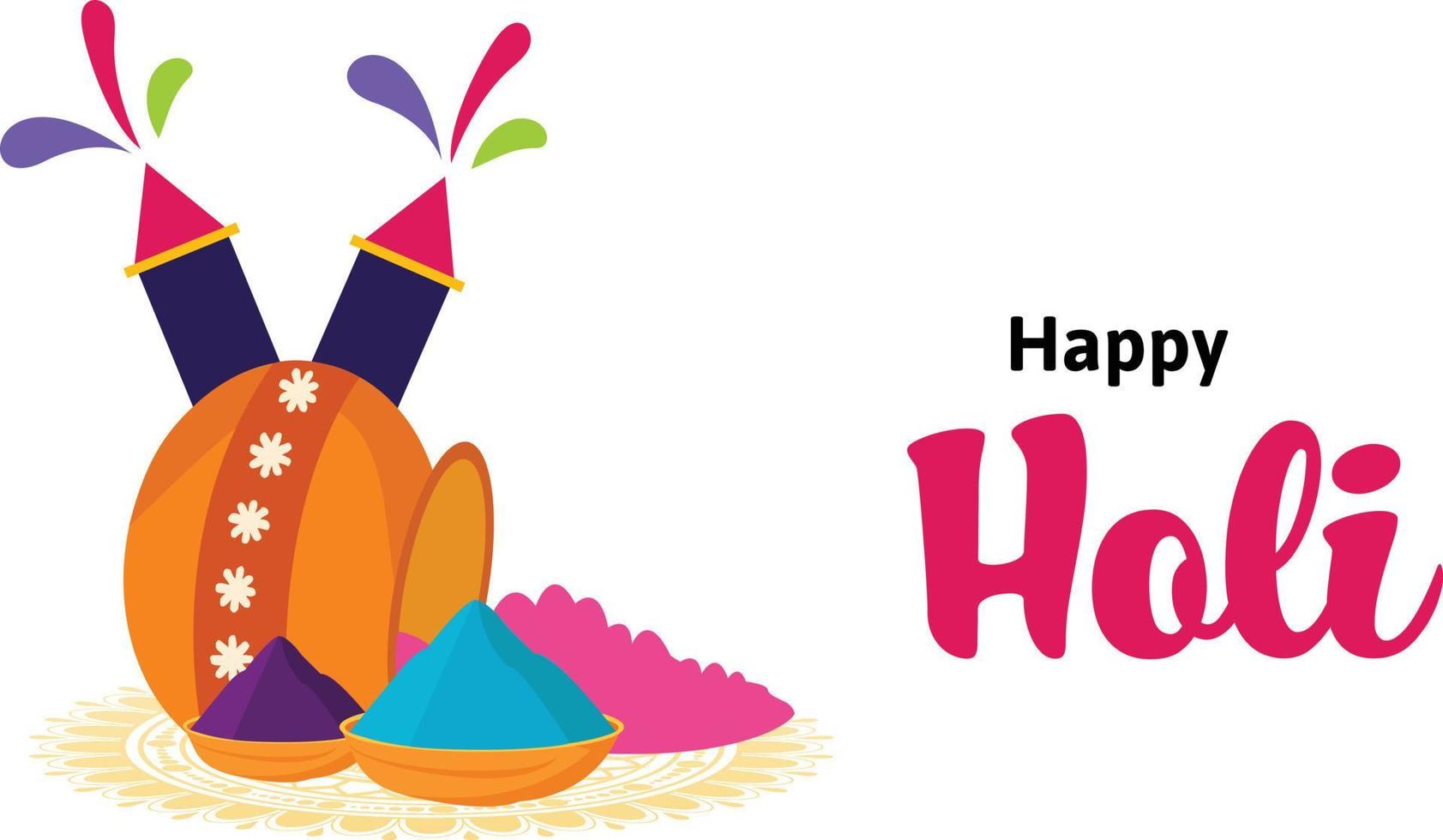 Happy Holi Festival Of Colors Indian Festival Celebration Vector Illustrations