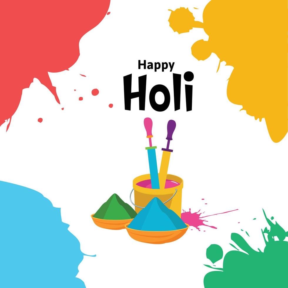 Happy Holi Festival Of Colors Indian Festival Celebration Vector Illustrations