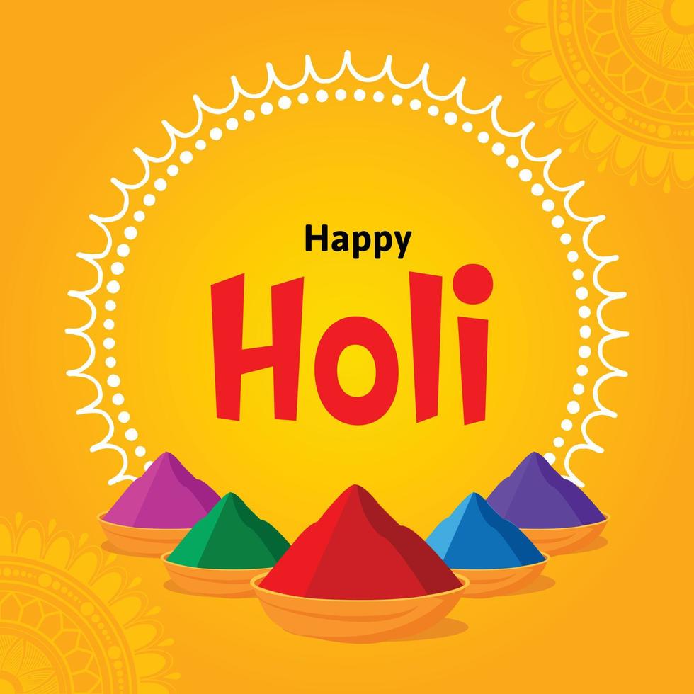 Happy Holi Festival Of Colors Indian Festival Celebration Vector Illustrations