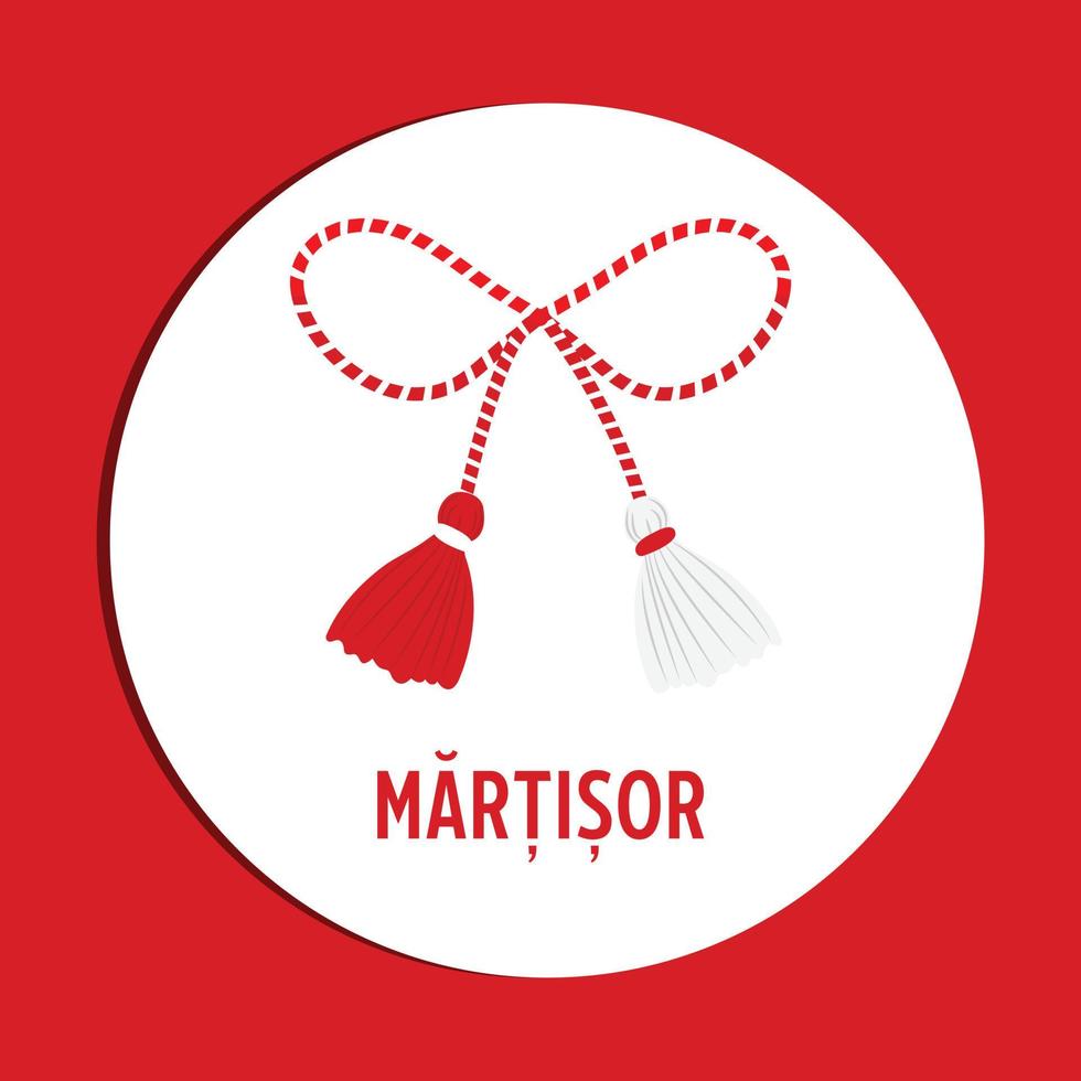 Red And White Martisor 1 March Spring Celebration Traditional Vector Romania