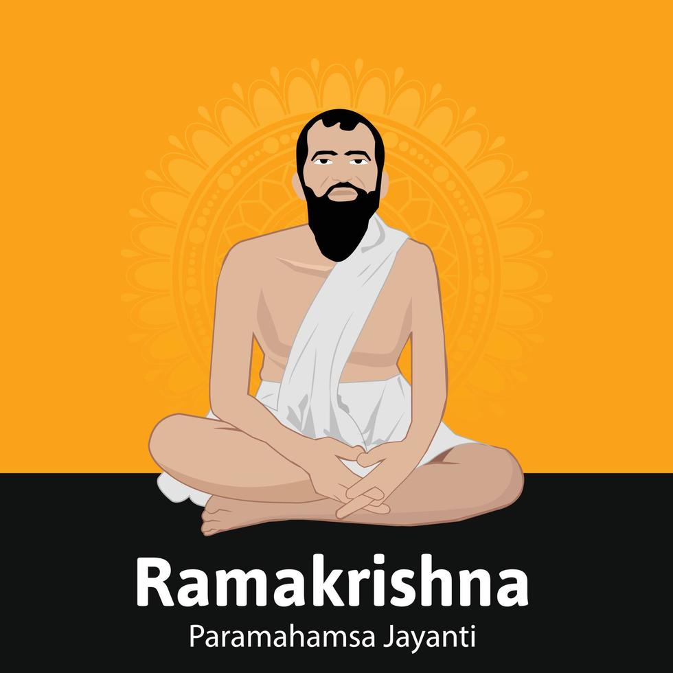 Ramakrishna Paramahamsa Jayanti Vector Illustration