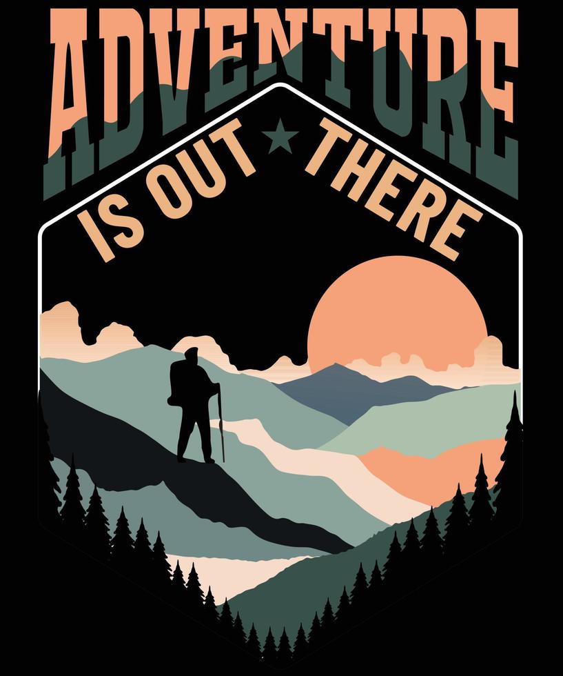 Hiking t shirt design vector eps