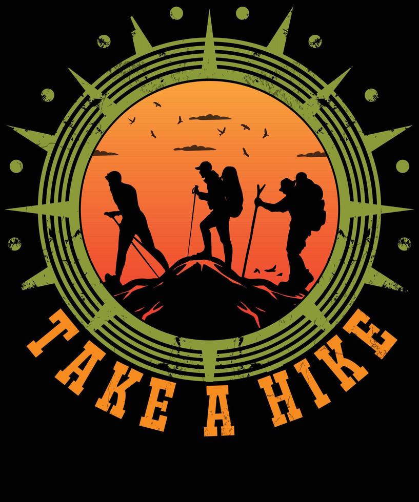 Hiking adventure t shirt design vector