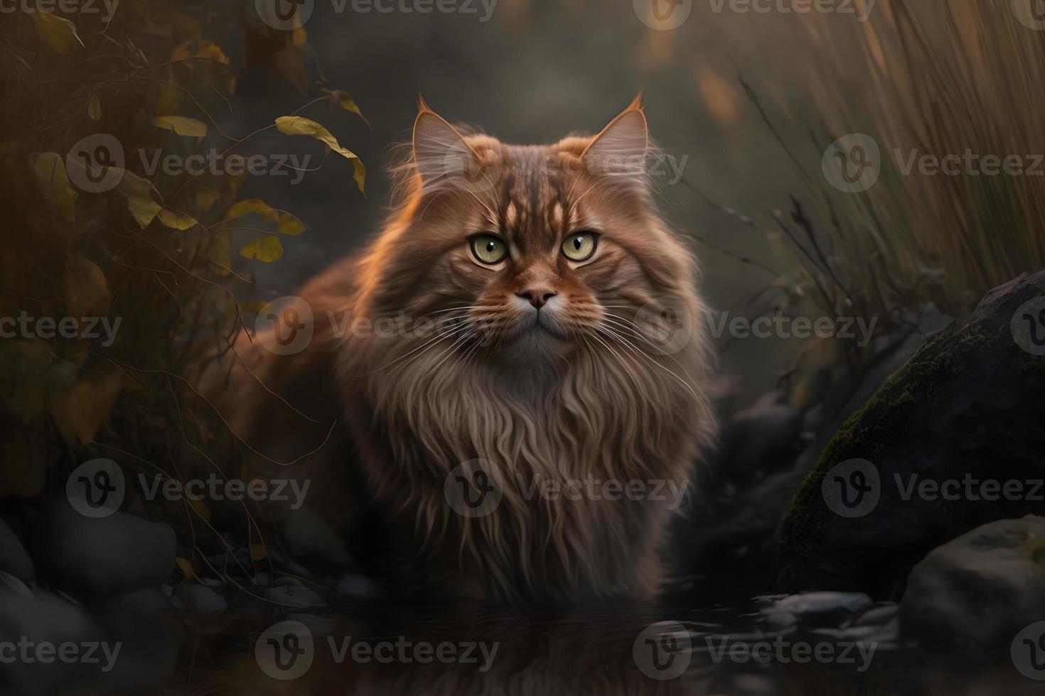 Portrait Chewie the cat in the wild photography photo