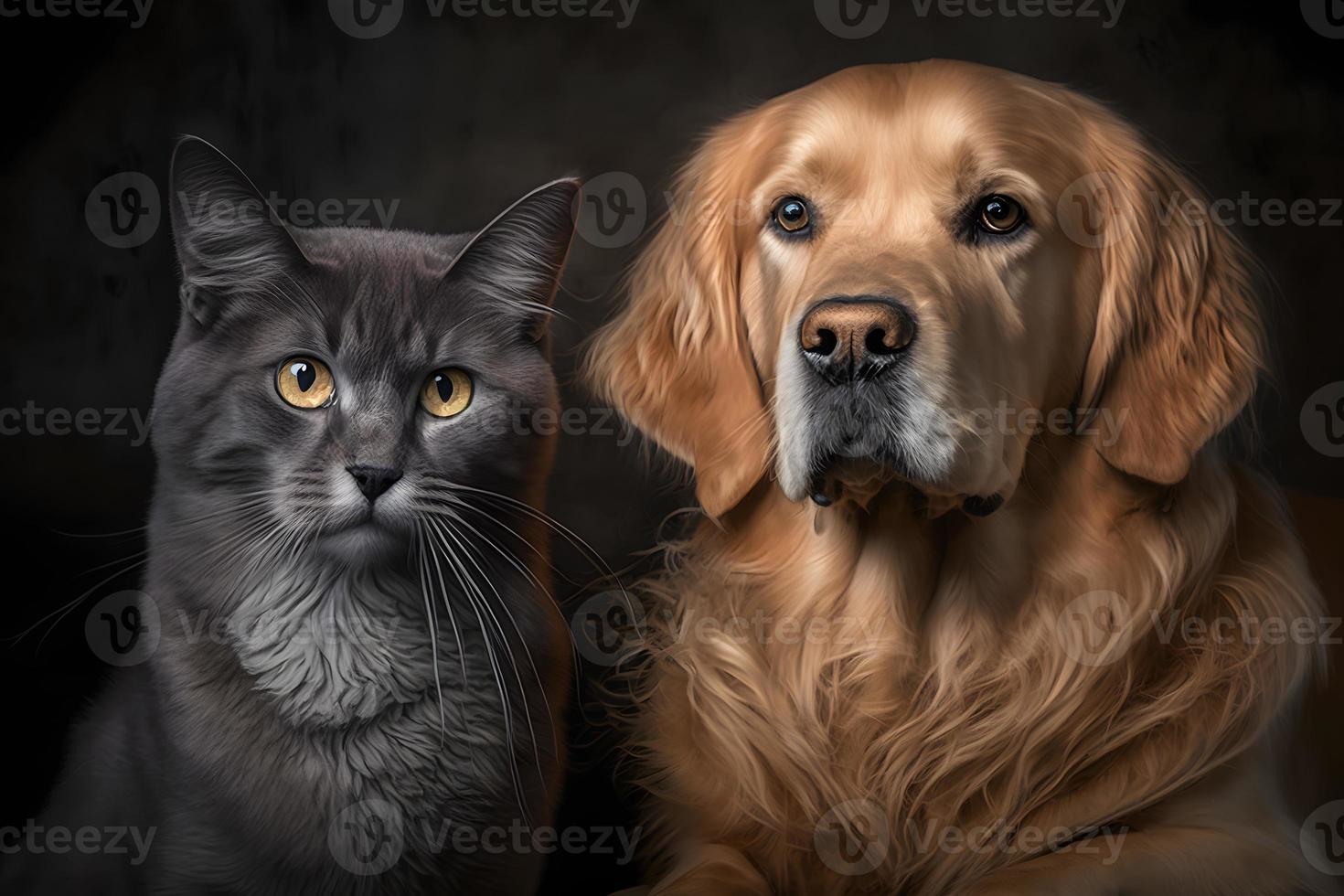 Portrait Cute grey tabby cat in cardboard box on floor at home photography photo