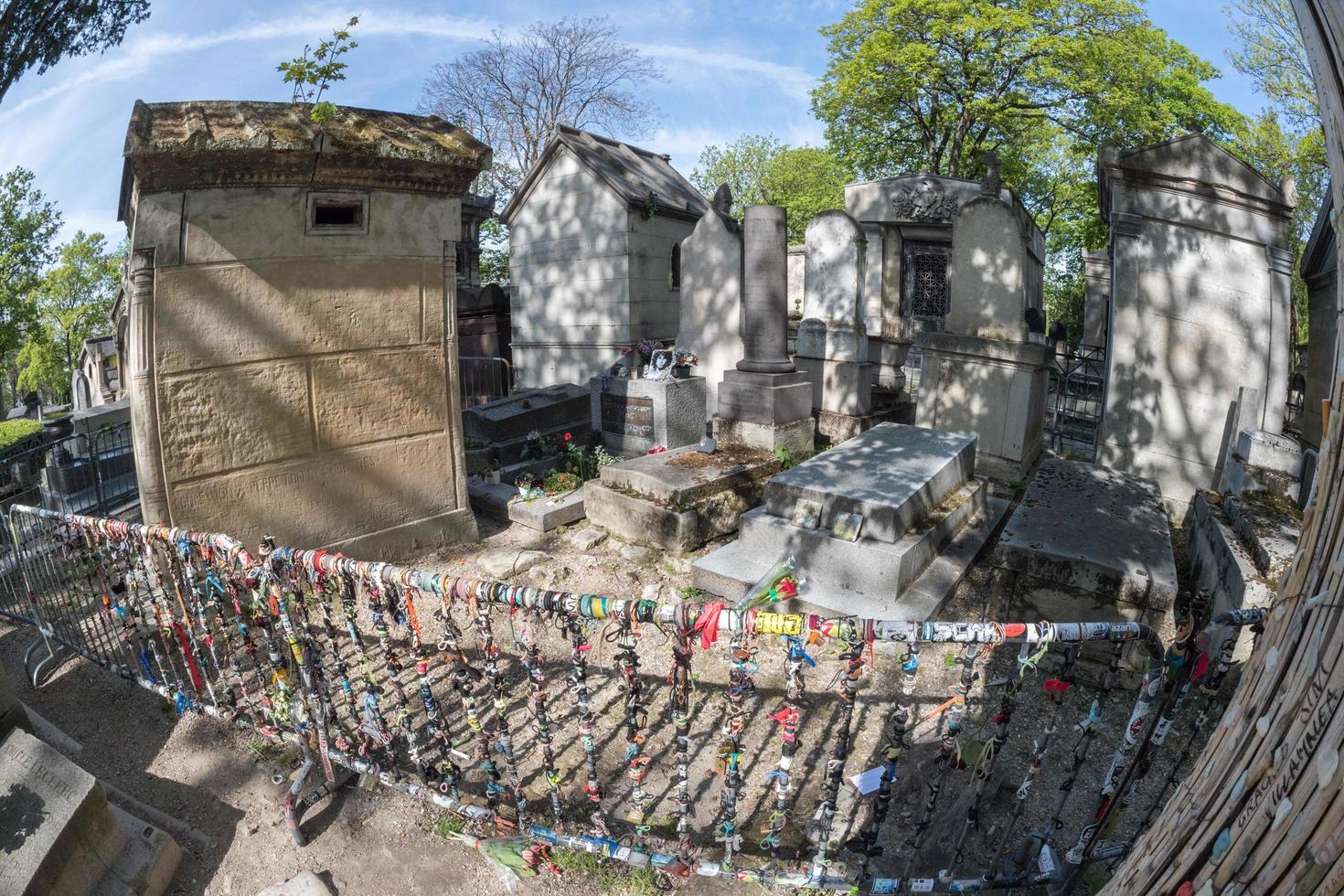 PARIS, FRANCE - MAY 2, 2016 Jim Morrison grave in Pere-Lachaise cemetery photo