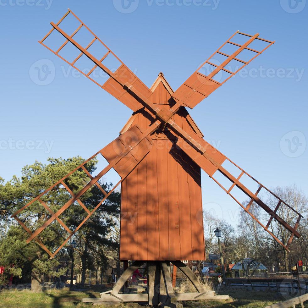 wooden windmill detail photo