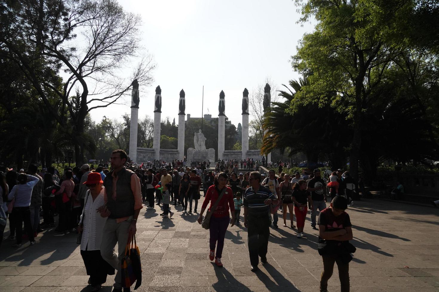 MEXICO CITY, FEBRUARY 3 2019 - Town park Chapultepec crowded of people on sunday photo