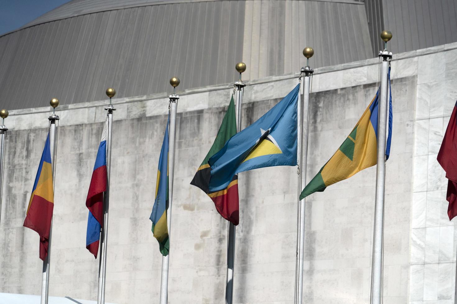 nueva york, estados unidos - 25 de mayo de 2018 vista exterior del edificio de las naciones unidas foto