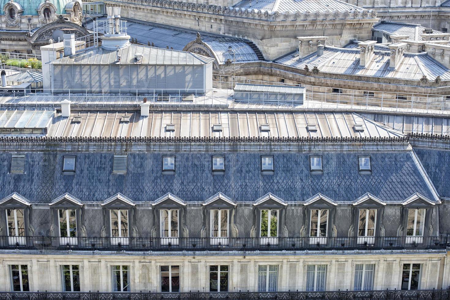 paris roofs and cityview photo