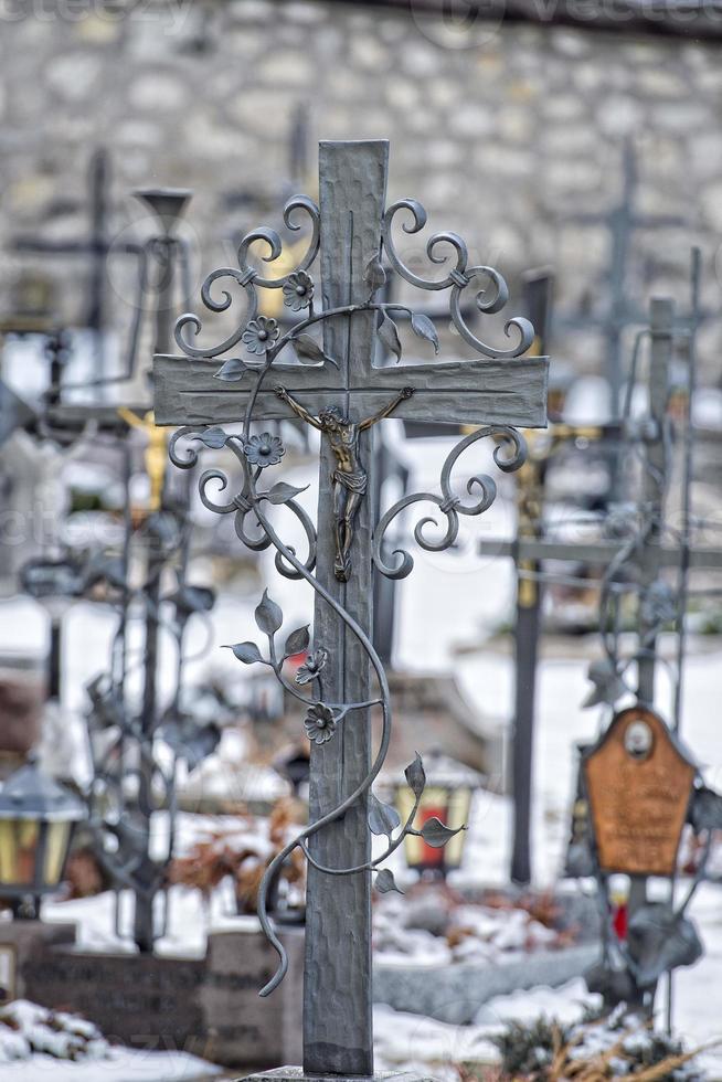 mountain cemetery iron cross photo