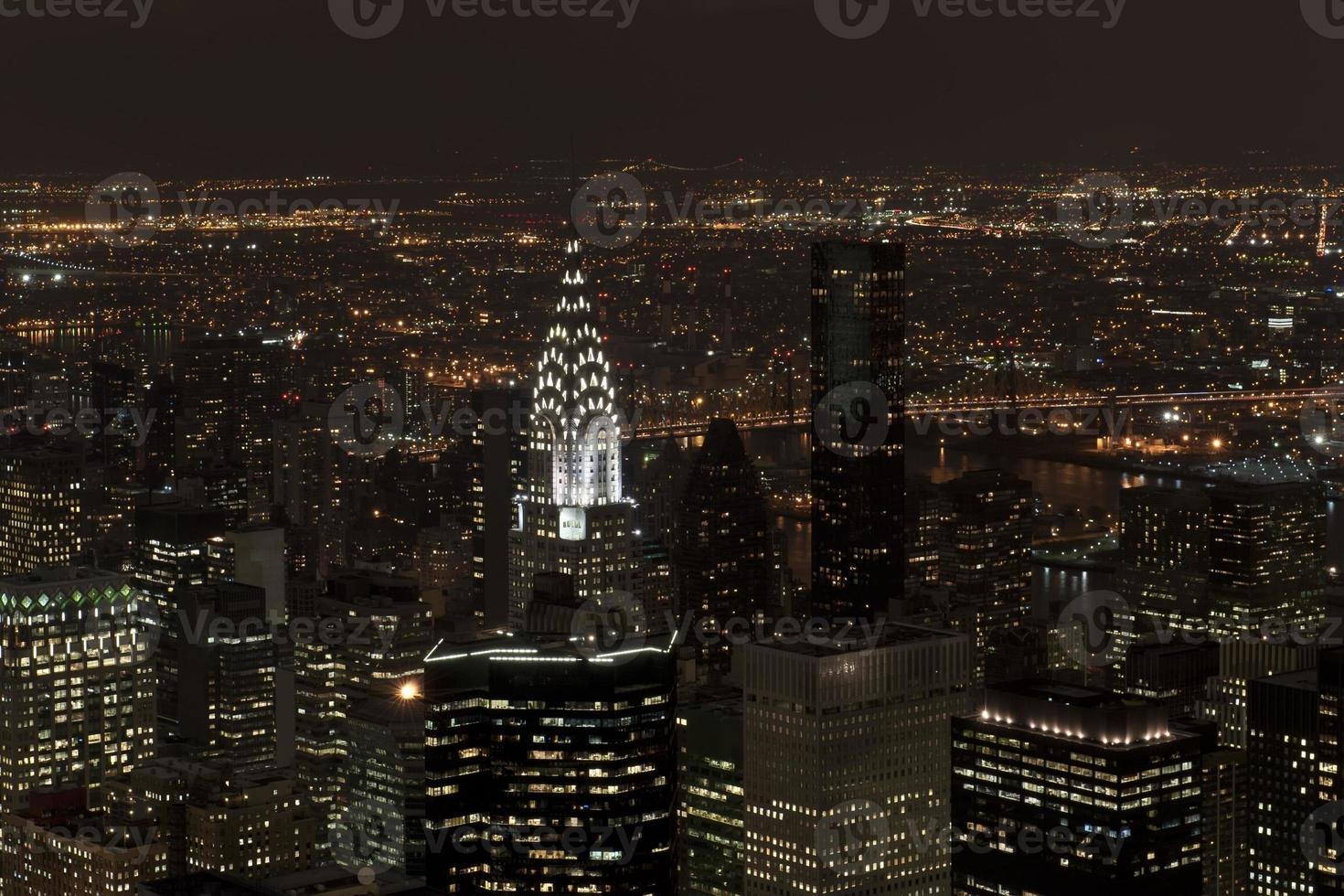 New York night view panorama cityscape photo