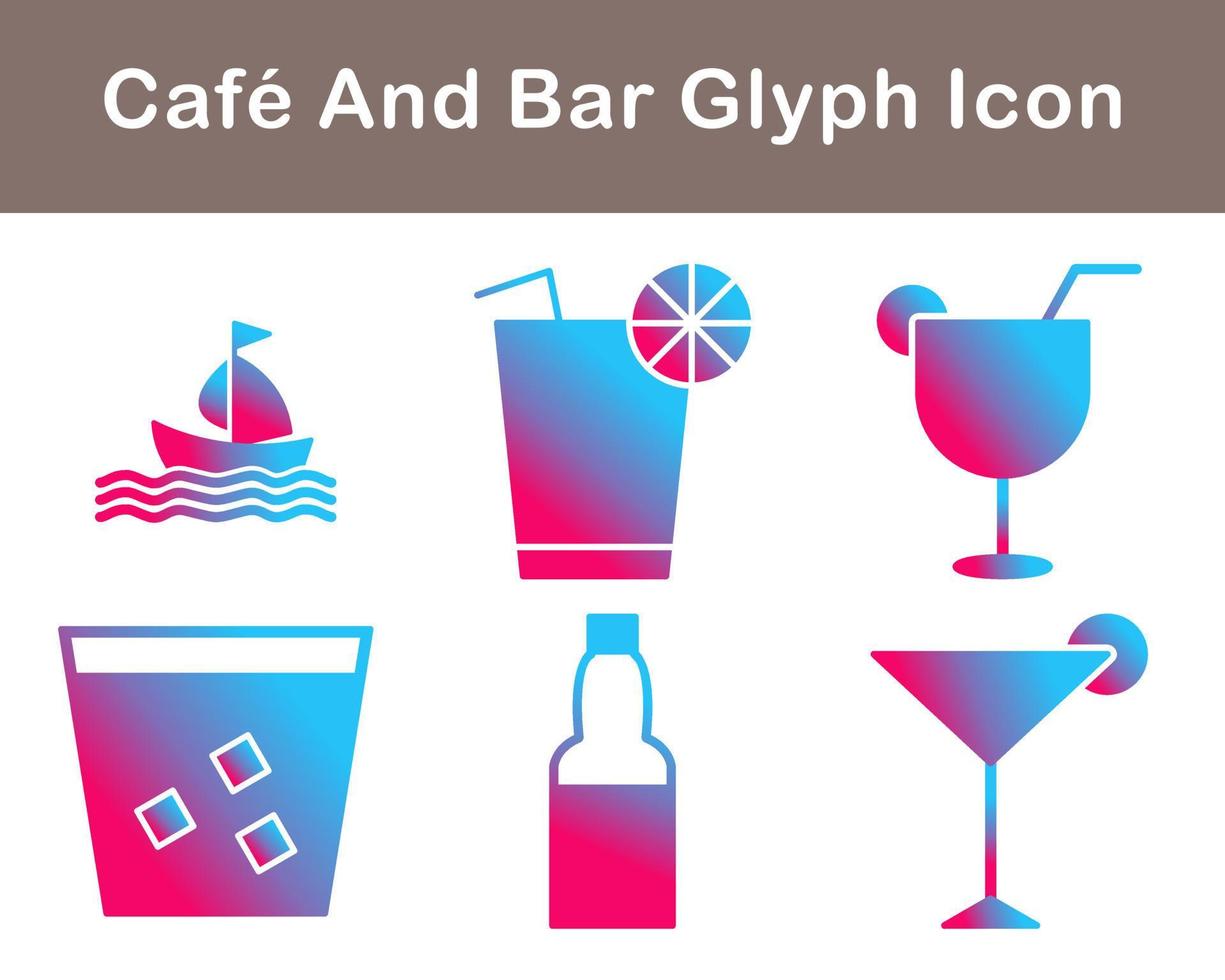 café y bar vector icono conjunto