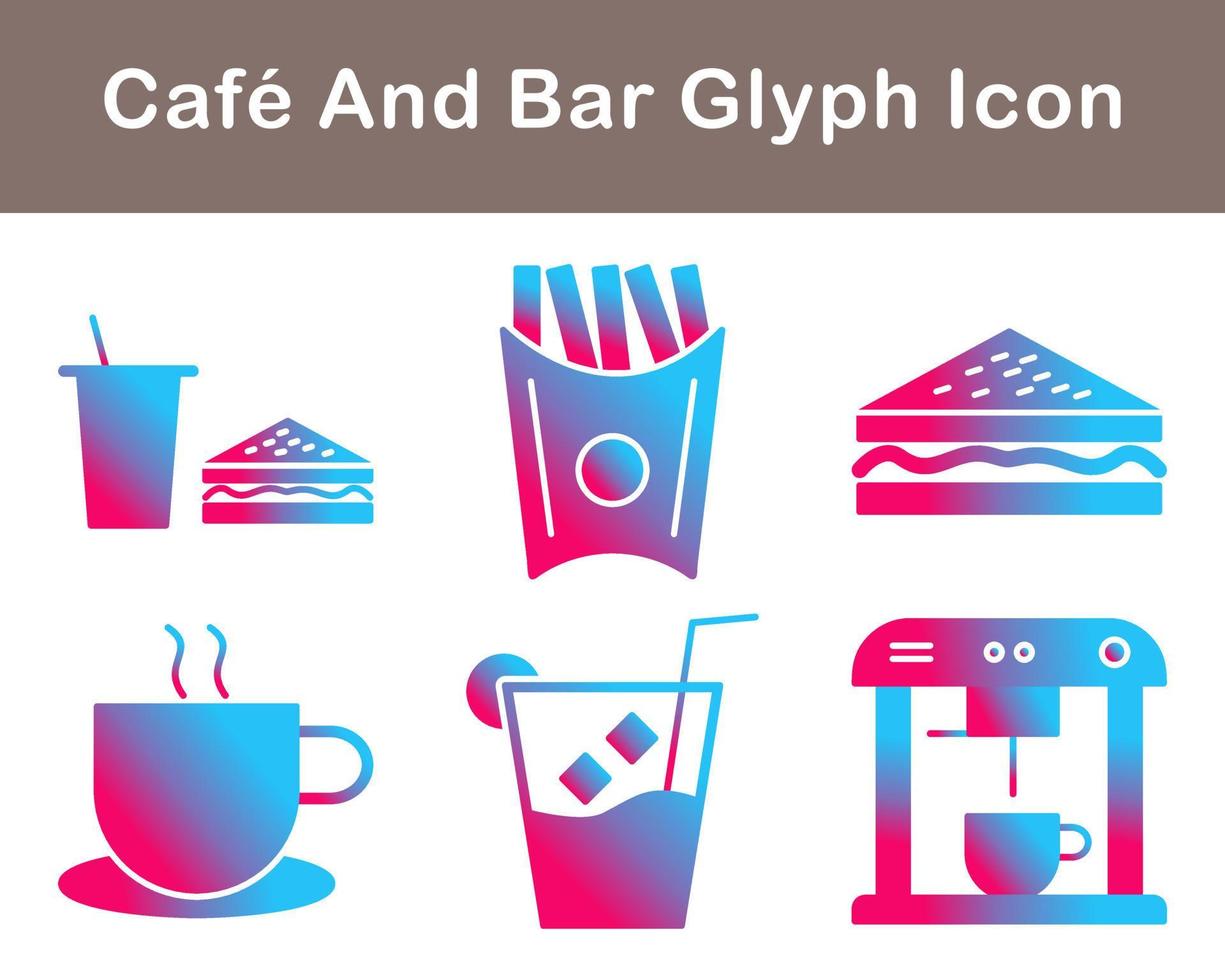 Cafe And Bar Vector Icon Set