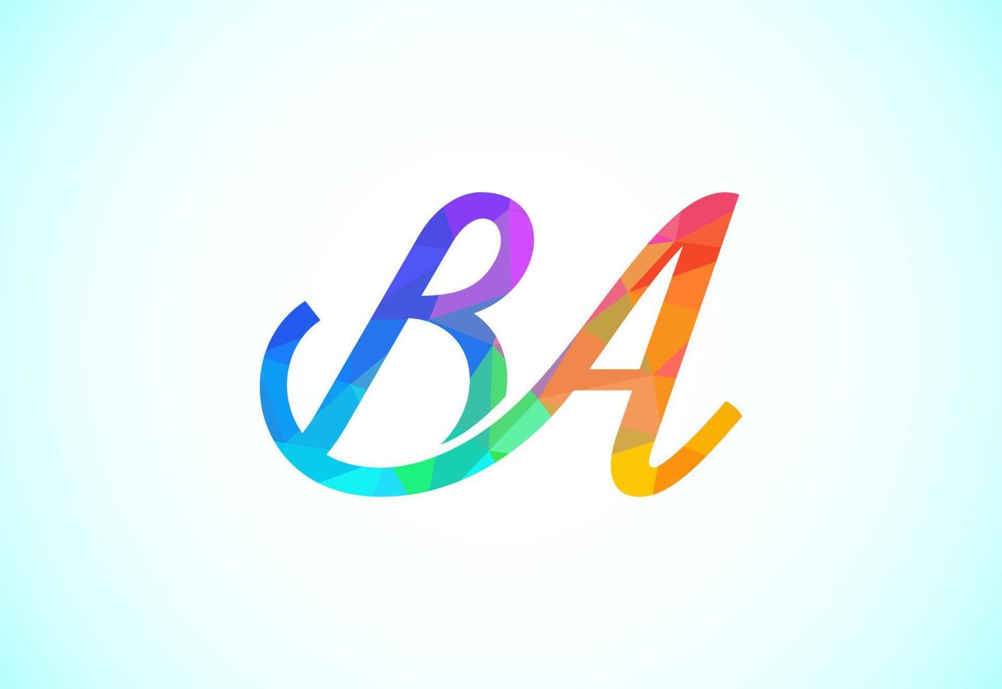 Initial Letter B A Low Poly Logo Design Vector Template. Graphic Alphabet Symbol For Corporate Business Identity